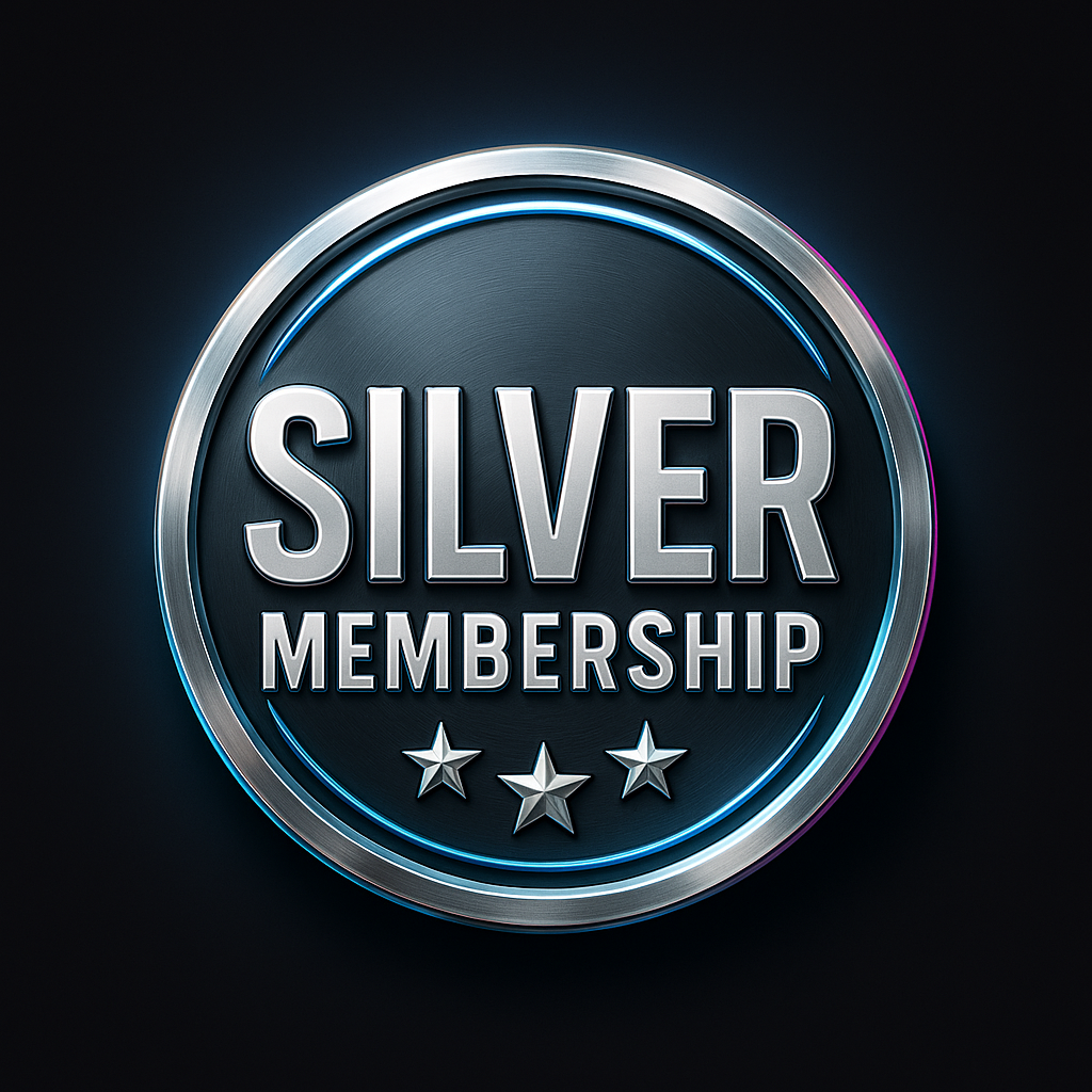 Silver HVAC membership badge with three stars for San Antonio AC and heating maintenance, showing a premium plan that includes priority service, tune-ups, and discounts.