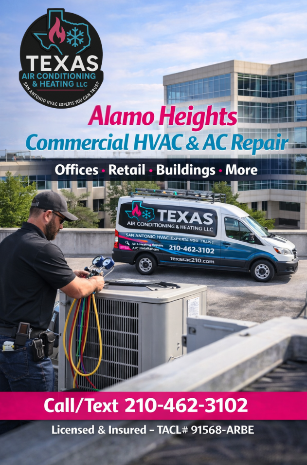 Commercial heating repair rooftop unit service in Alamo Heights by Texas Air Conditioning & Heating LLC