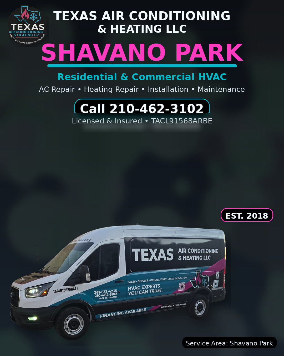 Shavano Park AC installation and HVAC replacement service graphic