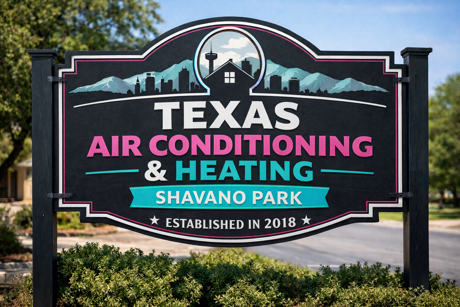 Texas Air Conditioning & Heating LLC Shavano Park HVAC repair graphic with EST 2018