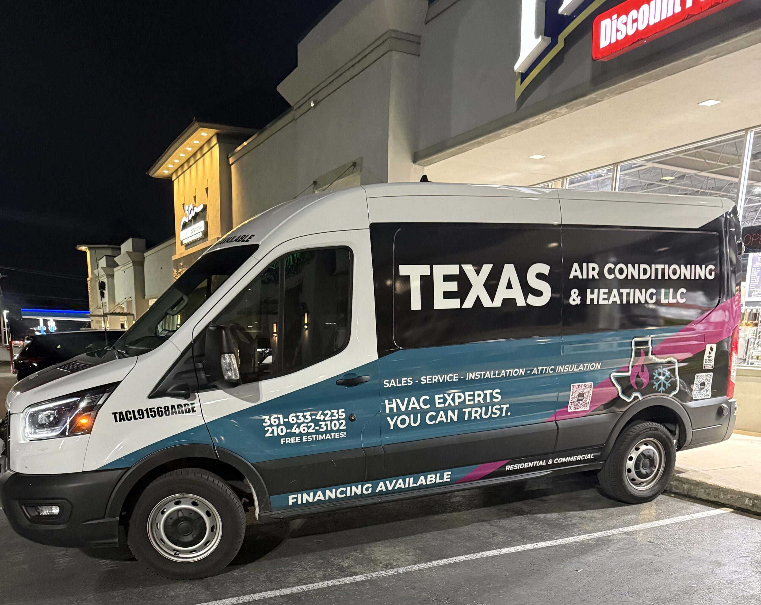 Texas Air Conditioning and Heating LLC service van in San Antonio